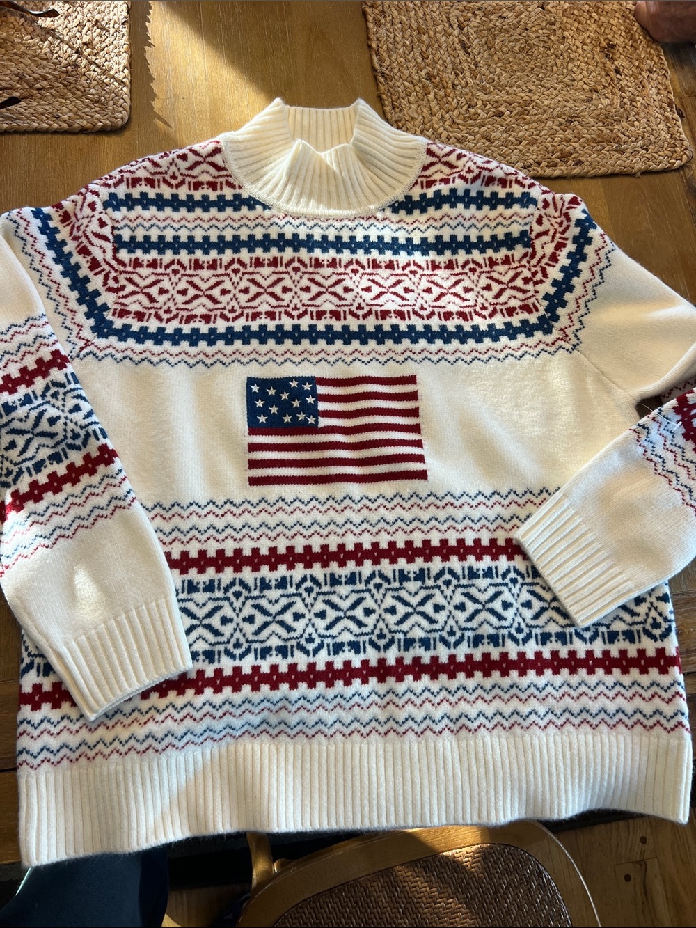 Women’s Tuckernuck Cream Fair Isle Flag Sweater - Classic Knit